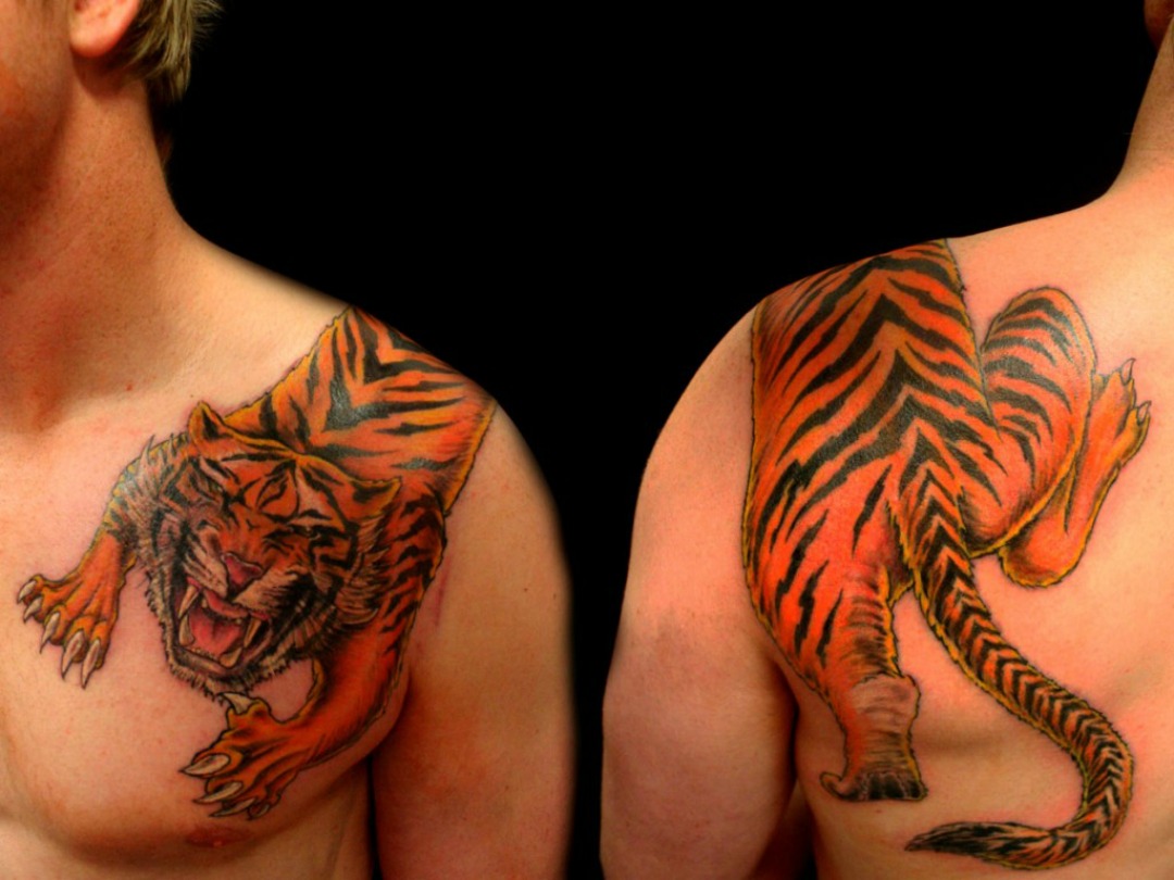 Cool Tiger Tattoo Style Wallpaper 1080x810 | Download wallpapers page
