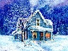 Animated Winter Snow House Wallpaper wallpaper