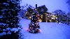 Christmas Snowy Trees Houses Wallpaper wallpaper