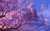 Purple Trees Art Wallpaper wallpaper