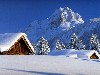 Snowy Mountains Roofs Wallpaper wallpaper