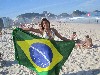 Woman Holding Brazil Flag Wallpaper wallpaper
